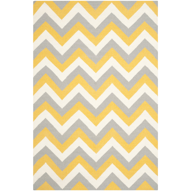 Ezekiel Chevron Wool Hand Woven Area Rug, Rectangle 152 x 244 cm