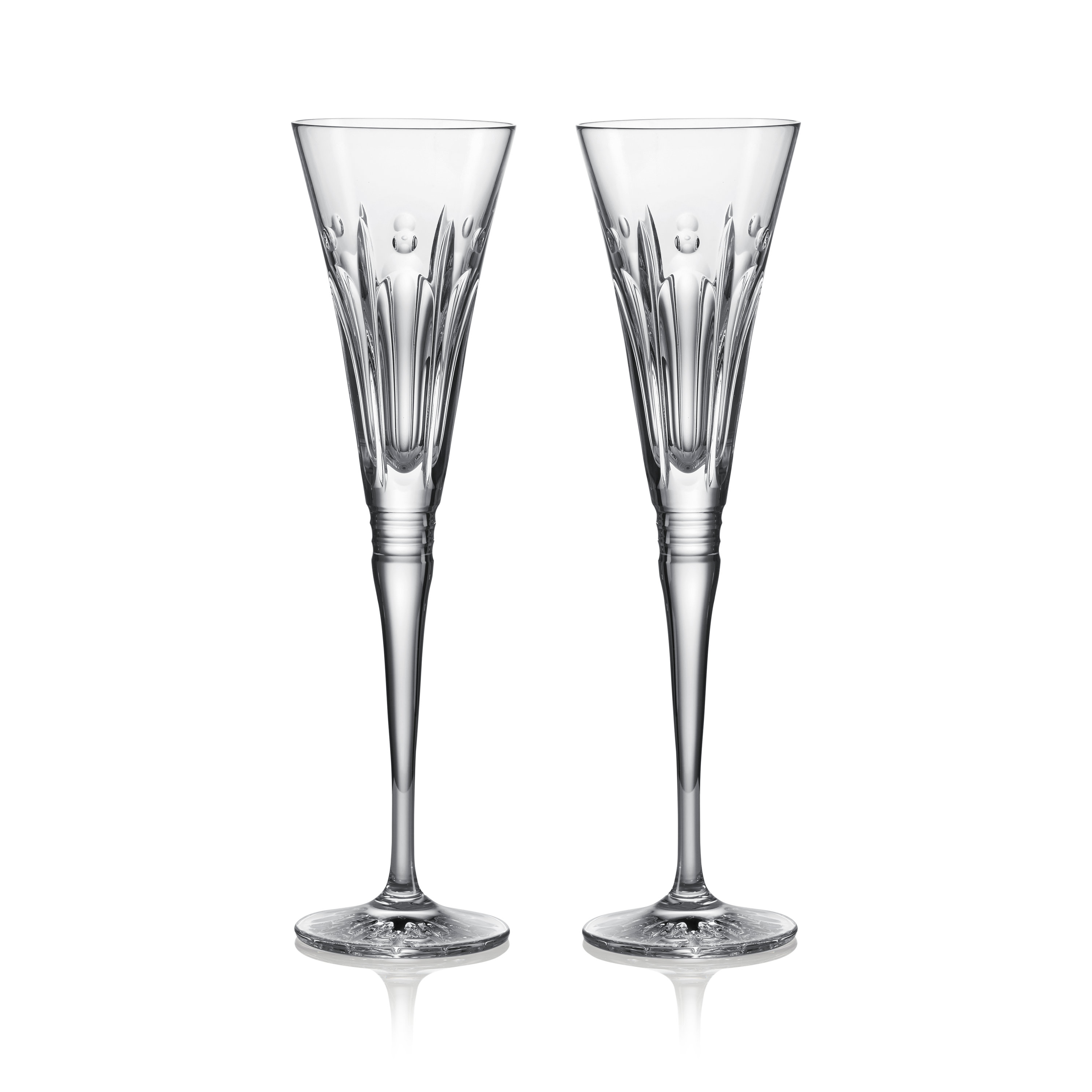 Waterford True Love Set of 2 Lead Crystal Champagne Flutes