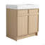 Meuble-lavabo autoportant de 30 po avec lavabo en résine blanche et 2 portes d'armoire à fermeture en douceur ((KD-PACKING)