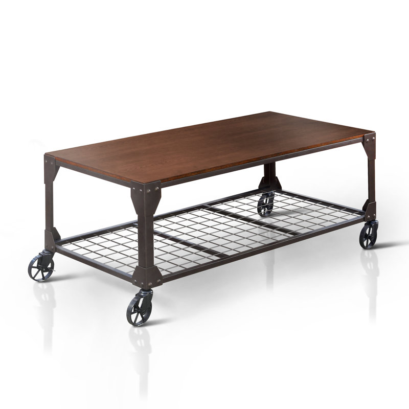 Table basse à roulettes avec rangement Izzac