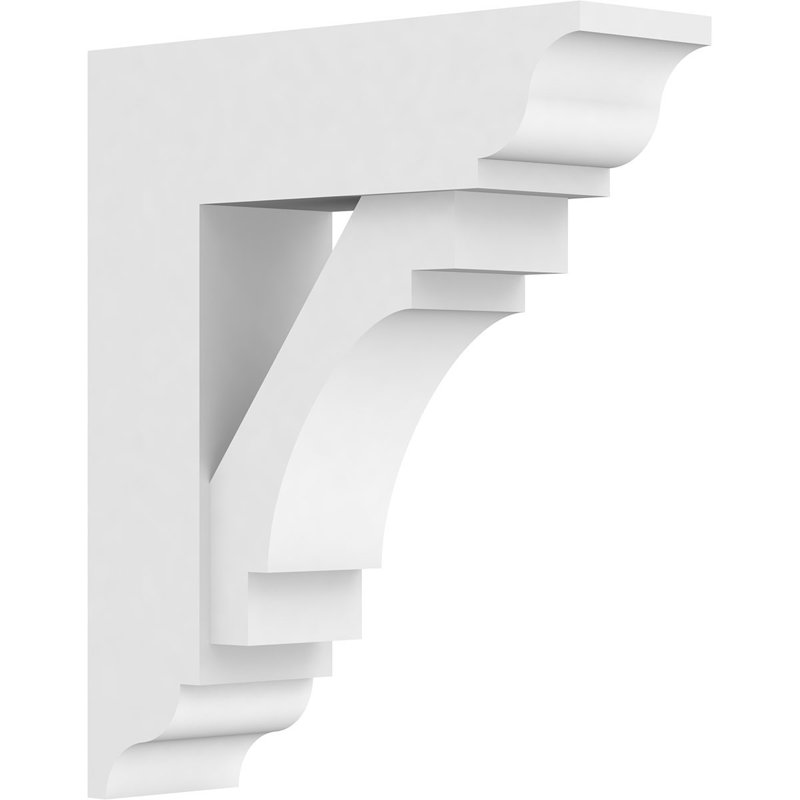 Support standard en uréthane standard Merced avec extrémités traditionnelles, brun clair apprêté, H 14 po x l 3 po x P 12 po