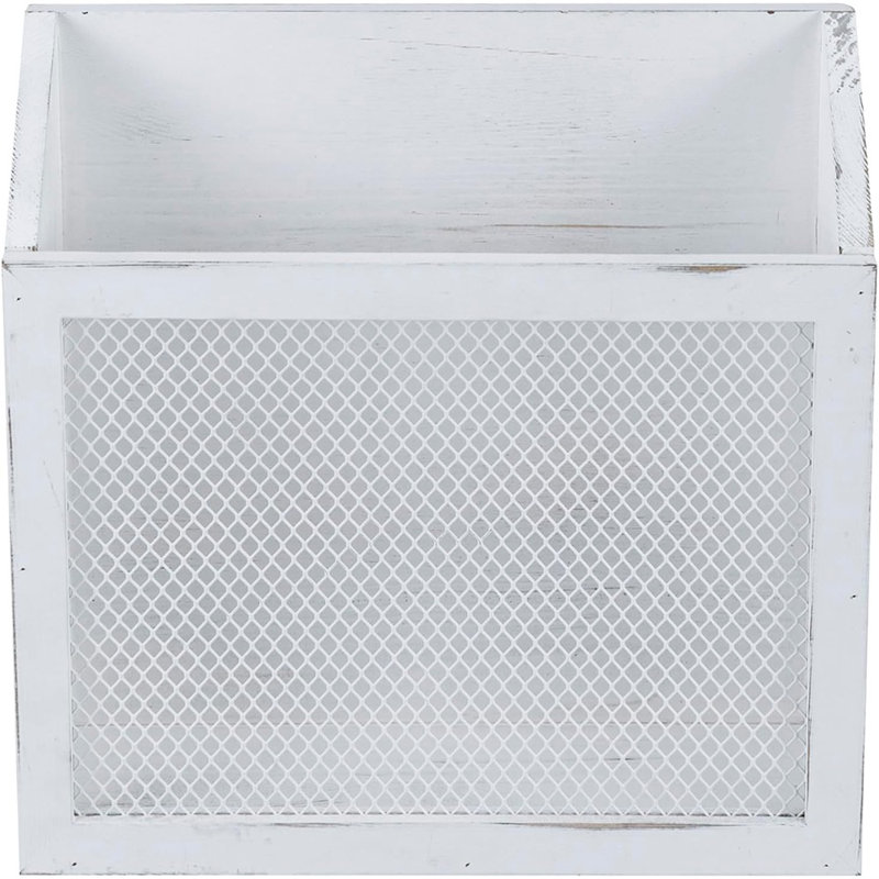Porte-revues rustique en bois blanc et pou ...