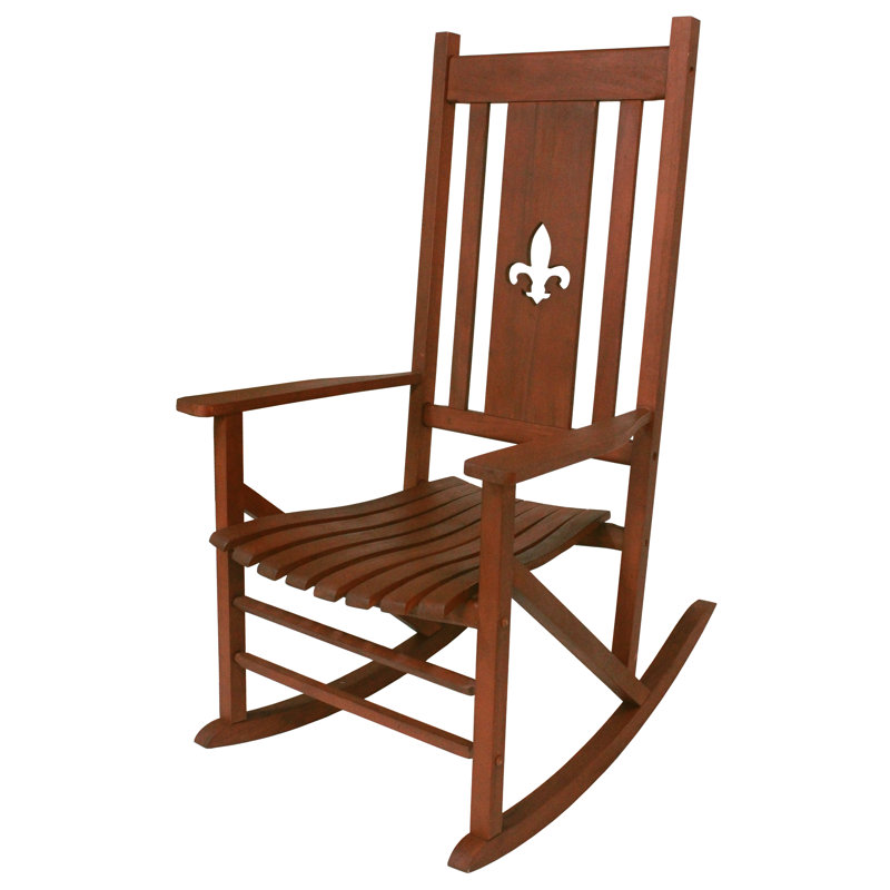 Chaise berçante d'extérieur en bois massif Sejer