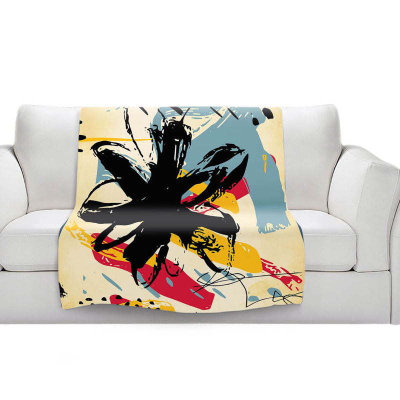 Couverture sherpa doux pour fleurs graffitis 2, l 51 po x L 60 po