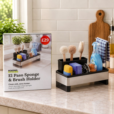 ELPASO SPONGE & BRUSH HOLDER 24.8*12.8*26 BLACK
