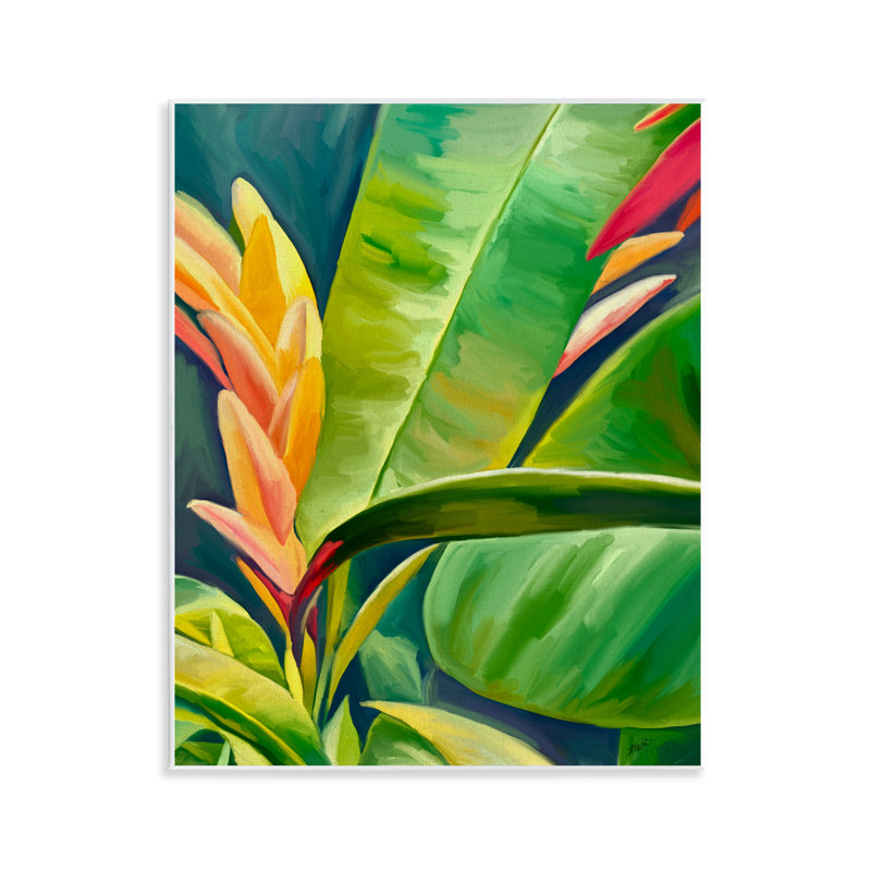 "Bright Tropics Greenery", art mural sur bois par Amy Hall