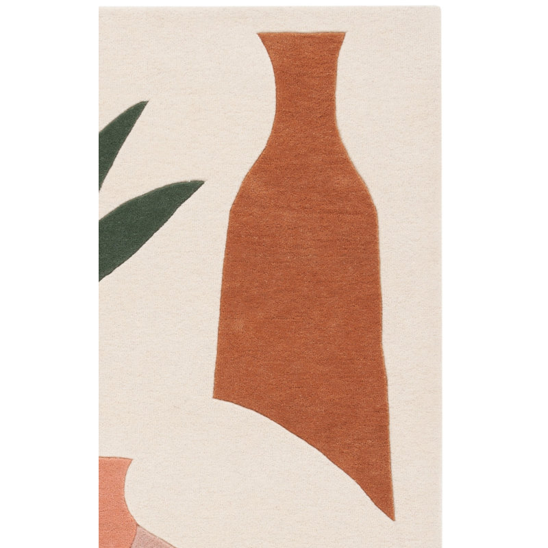Nashae Hand Tufted Wool Pile Rug, Rectangle 3' x 5'