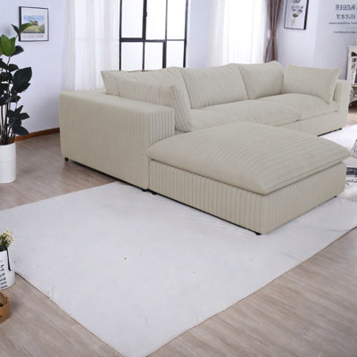 Premium Comfort Sofas, Corduroy Fabric, Modular Design For Living Spaces