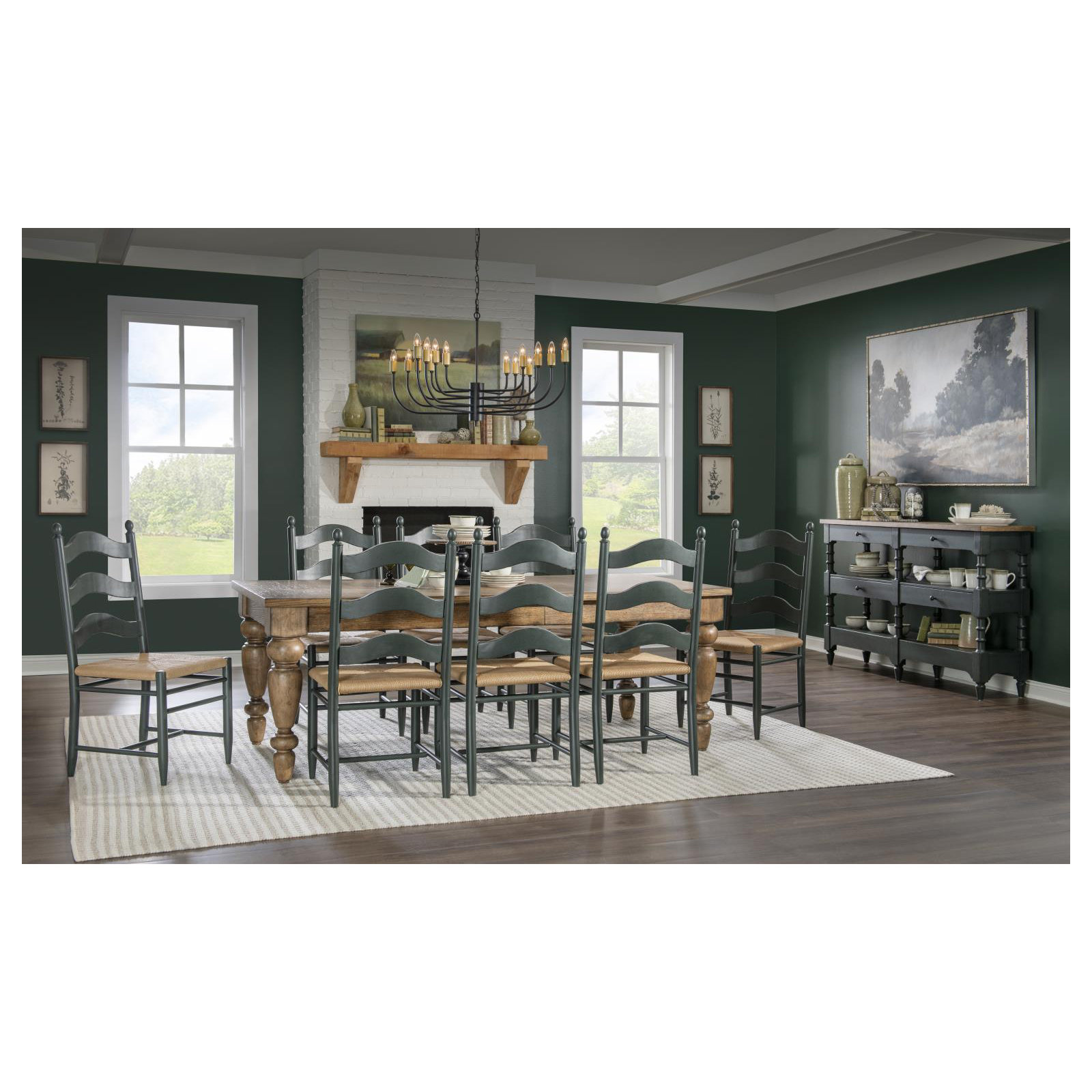 Country Living Bobbin Console Table, Green
