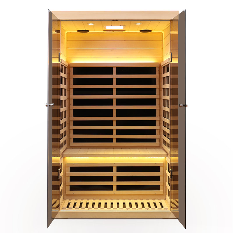 Sauna d'intérieur infrarouge lointain à deux portes