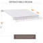 Auvent de patio 10 pi x 8 pi - Parasol et résistance à l'eau, manivelle manuelle, structure en aluminium, motif rayé beige avec manivelle, pour différentes surfaces
