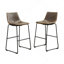 Ensemble de 2 tabourets de bar rétro en cuir PU, brun antique