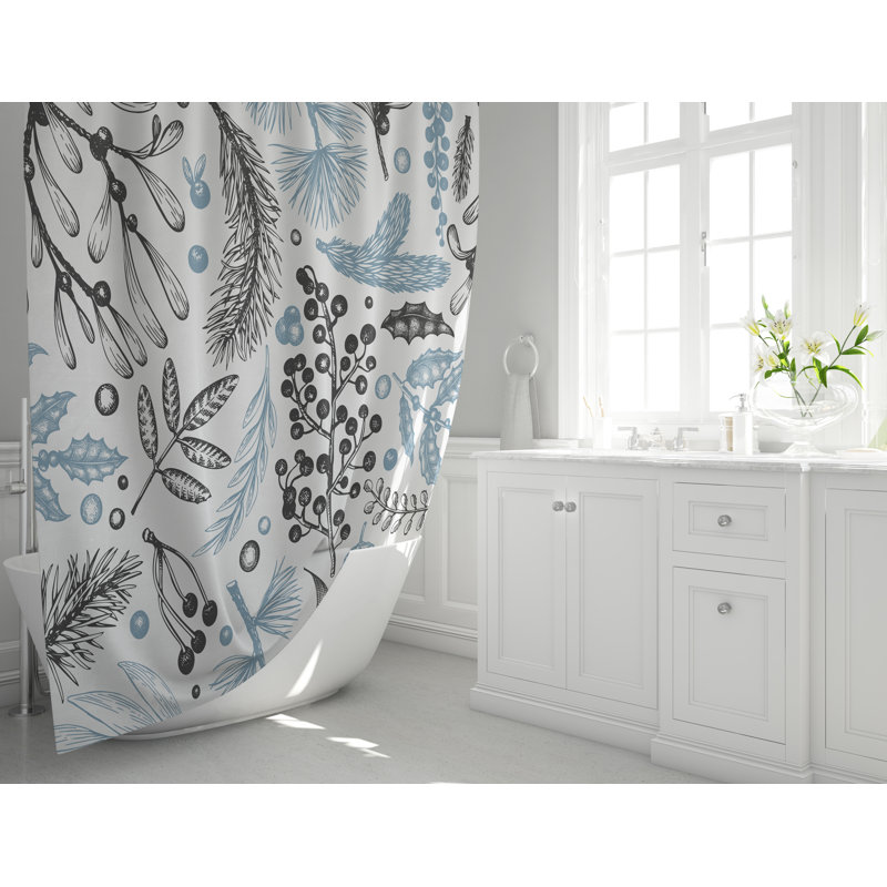 Rideau de douche simple à motif floral, H 72 po x l 70 po