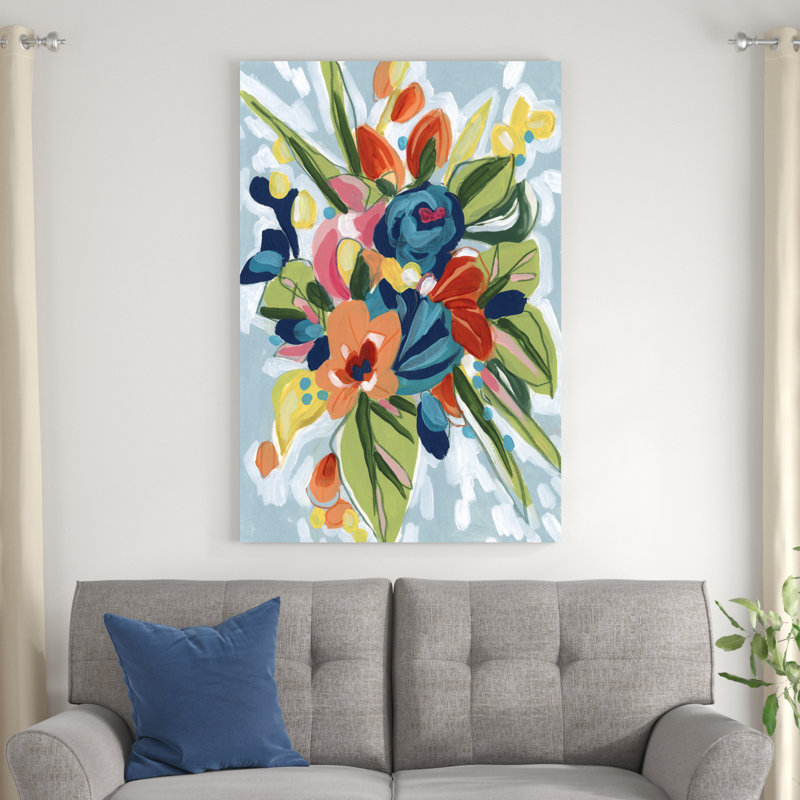 «Petal Pop I» par June Erica Vess - peinture sur toile tendue, H 48 po x l 32 po