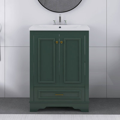 24.2" W X 18.3" D X 33" H Freestanding Bathroom Vanity With Sink