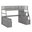 Lit mezzanine avec tiroirs, tablettes et bureau-289469604