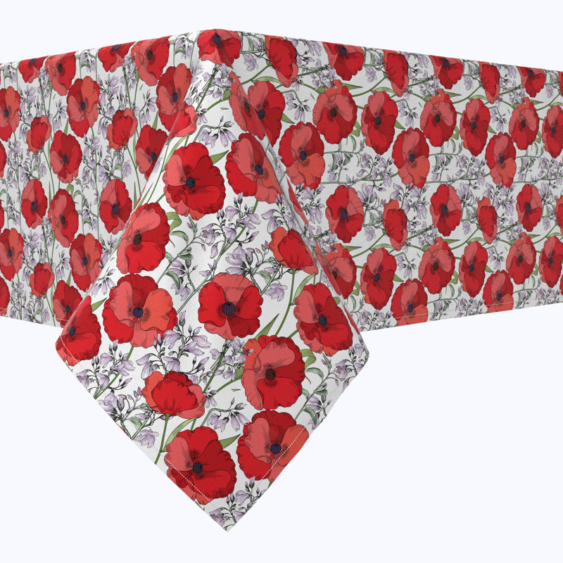 Rectangular Tablecloth, 100% Cotton, Floral 207, 104" x 52"