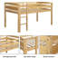 Lit mezzanine bas en bois avec échelle-846592043