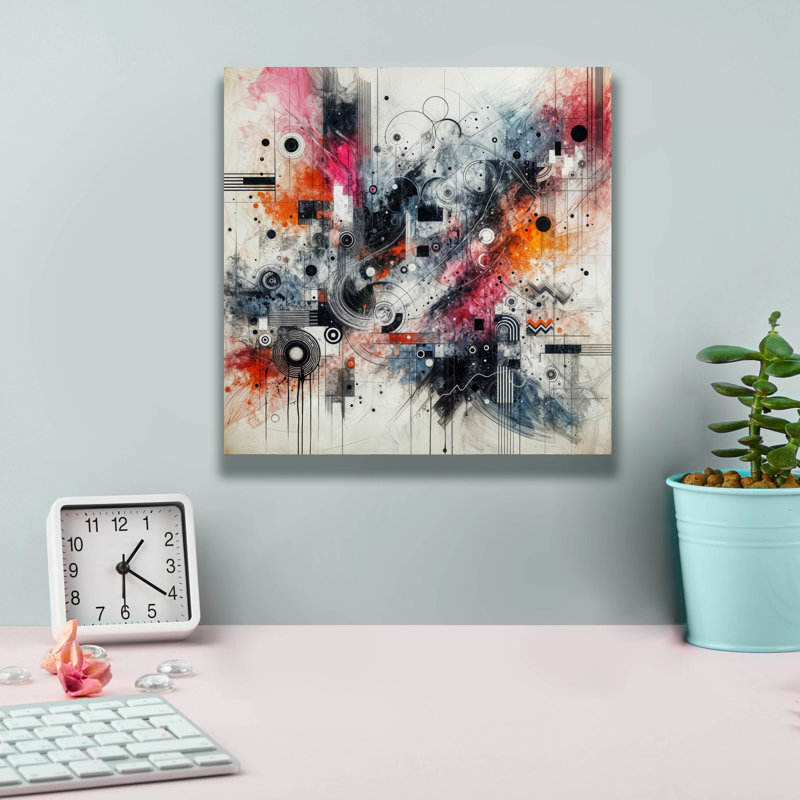 «Abstract With» par Rey Klimt, art mural sur toile, H 12 po x l 12 po x P 0,75 po