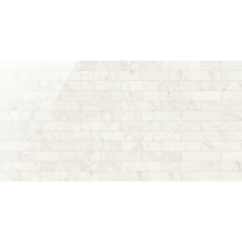 Carreau de porcelaine poli blanc JEM Adagio (3 po x 12 po)