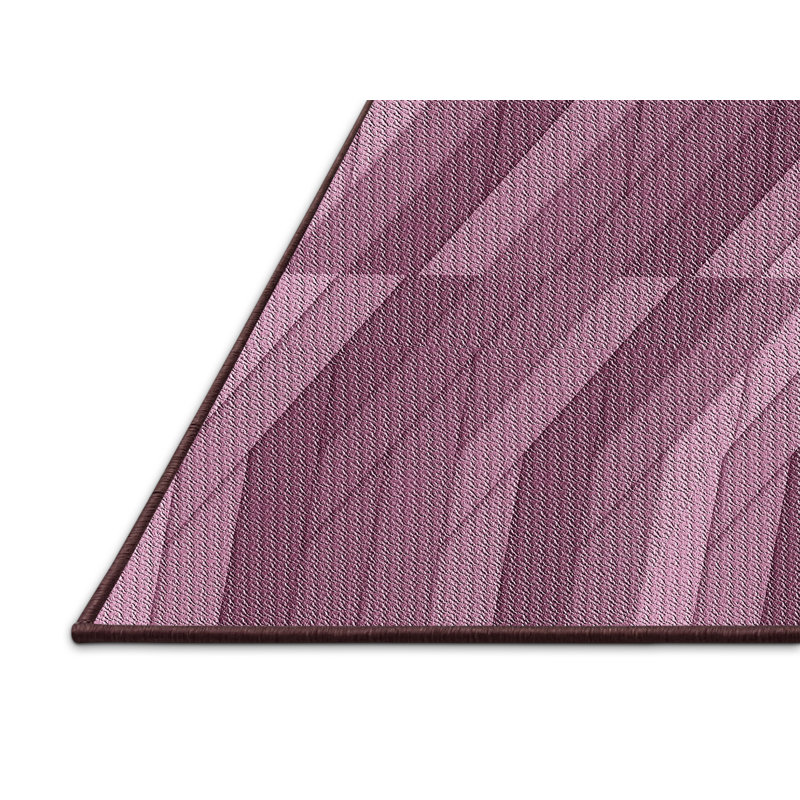 Tapis rose à motif de chevrons Kluesner, Rectangle 5 pi x 7 pi