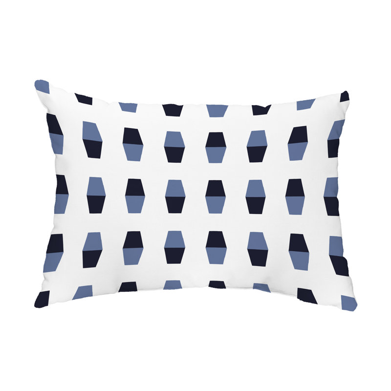 Bowling Pins Outdoor Rectangular Pillow Cover & Insert, Navy Blue