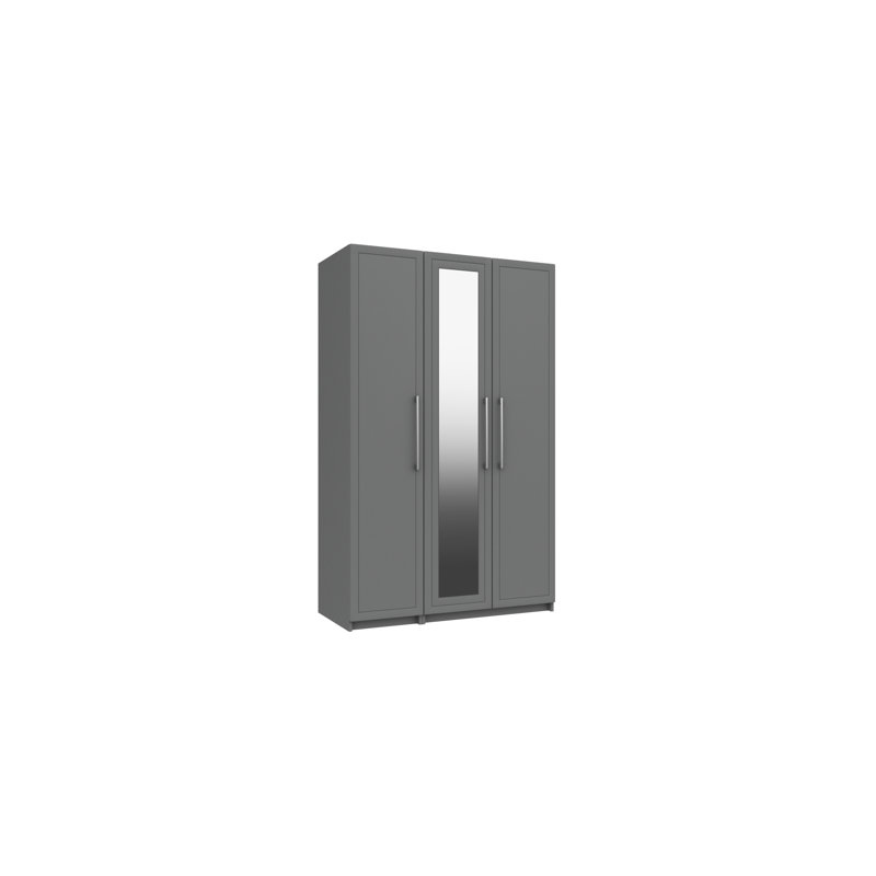 Allenna 3 Door Manufactured Wood Wardrobe, Dust Grey Gloss