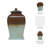 Contemporary Tall Ceramic Jar with Lid for Living Room or Shelves Display - Artistic 2-tone Table Jar for Modern Home or Office Decor - Brown & Blue-2046042598-2034879417