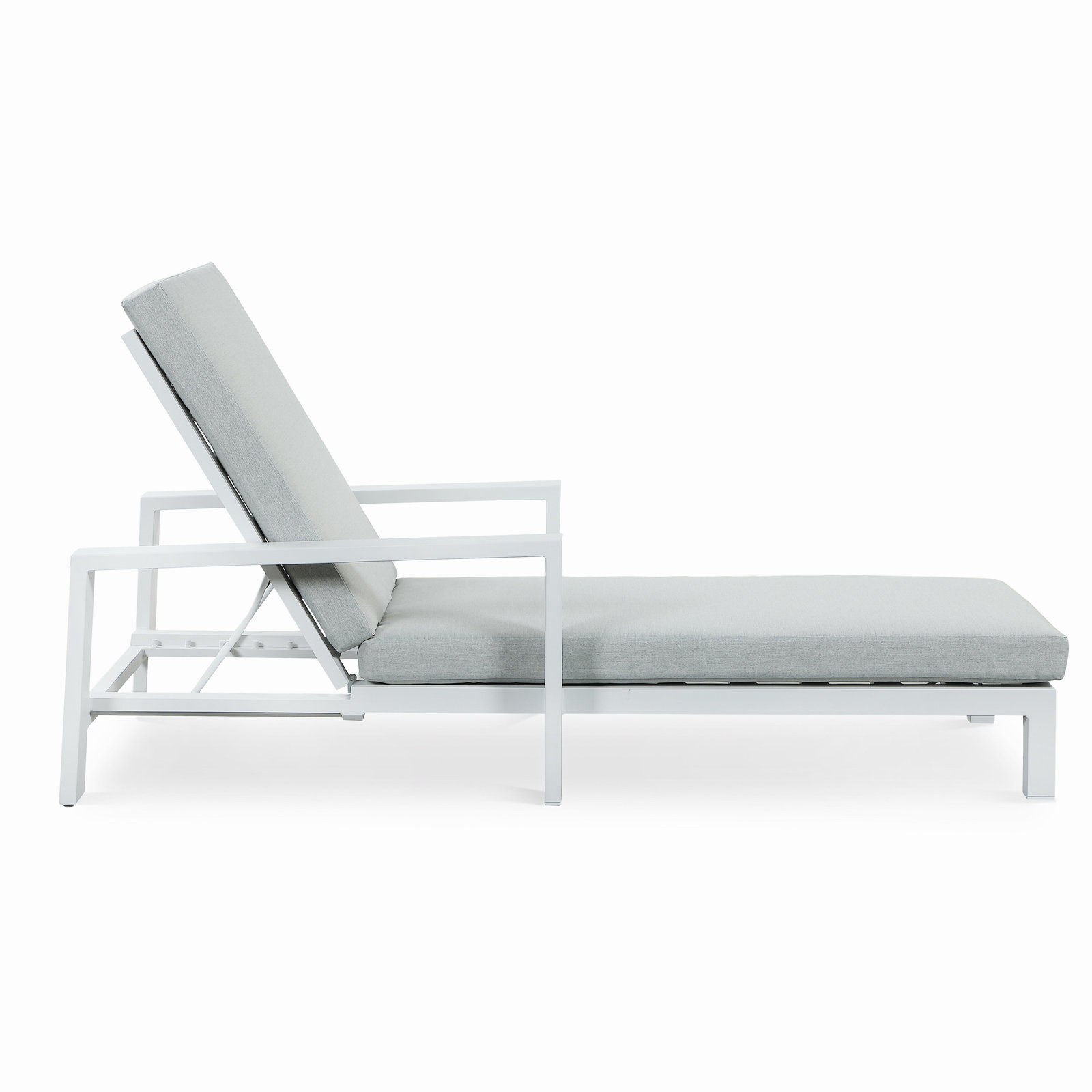 Hoyt 35" Patio Chaise Lounge, Light Gray, Snow White