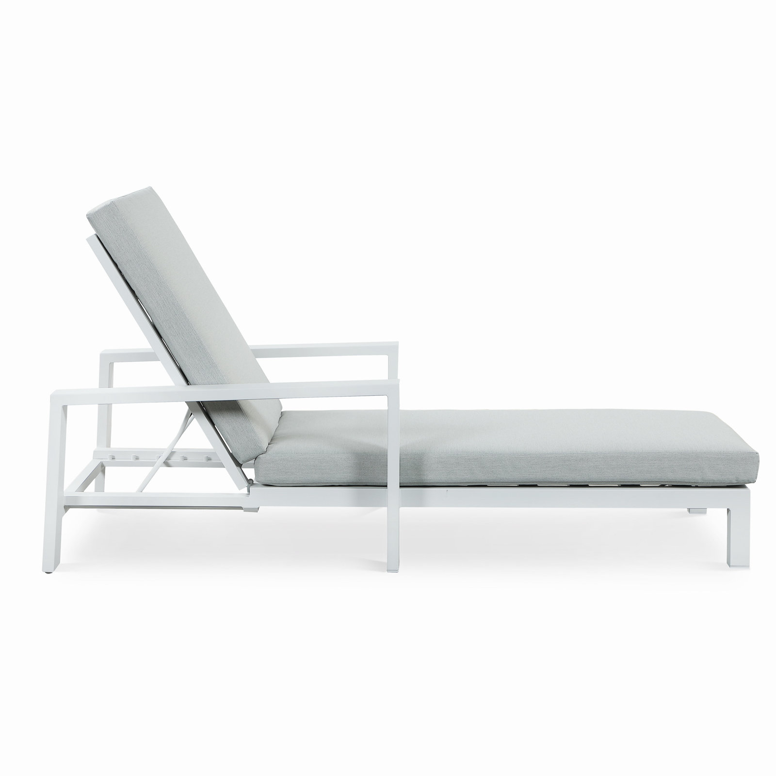 Hoyt 35" Patio Chaise Lounge, Snow White, Light Gray    