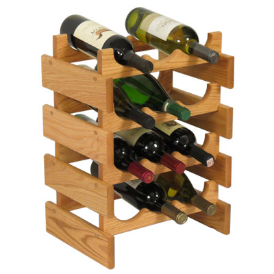 Geis 12 Bottle Solid Wood Floor Wine Bottle Rack