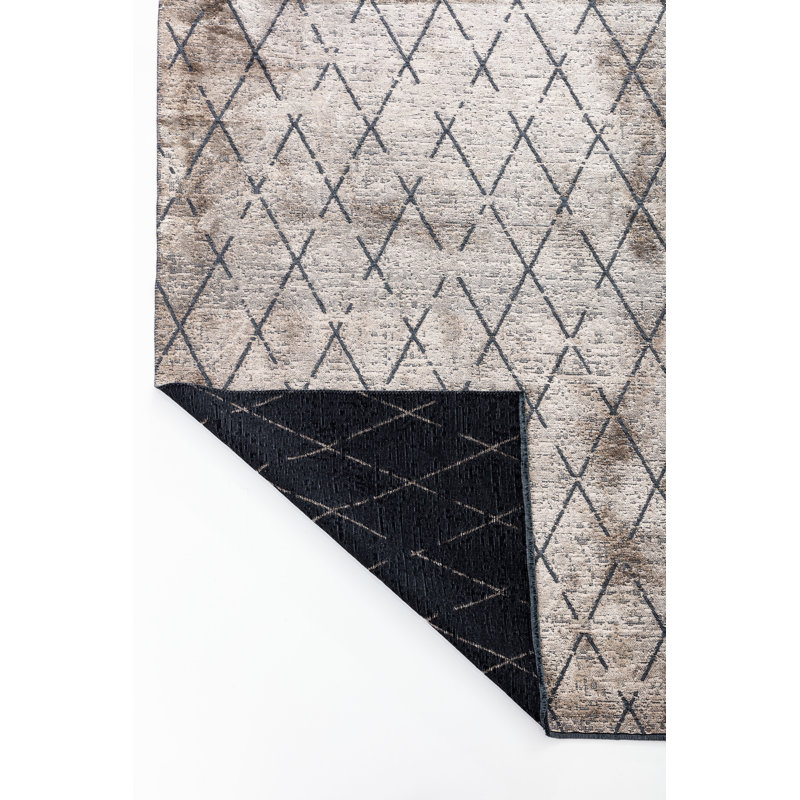 Rapture Gray/Black Geometric Luxury Area Rug, Rectangle 7'10" x 11'2"