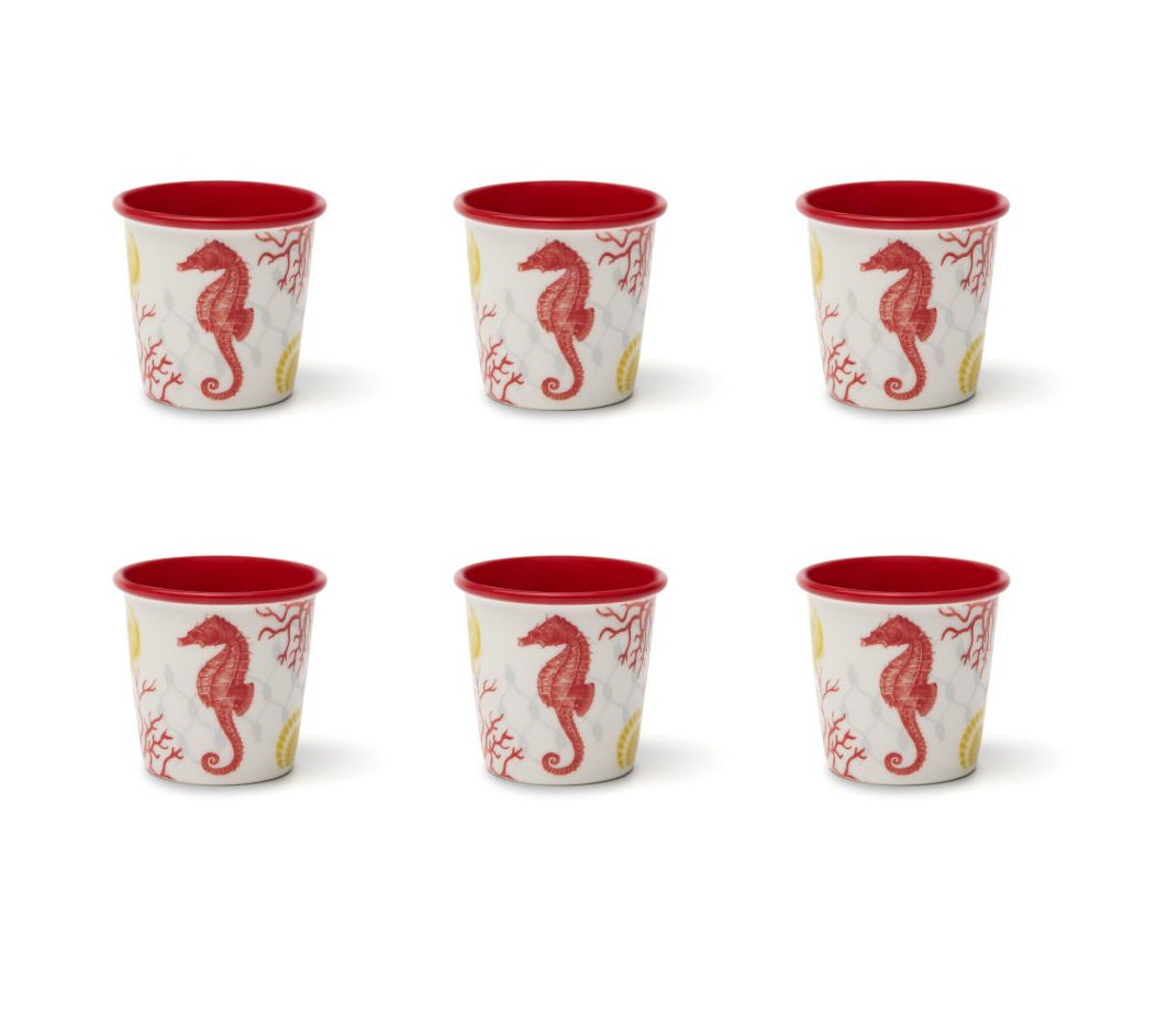 Excelsa set of 6 espresso cups Coral porcelain 9 cl