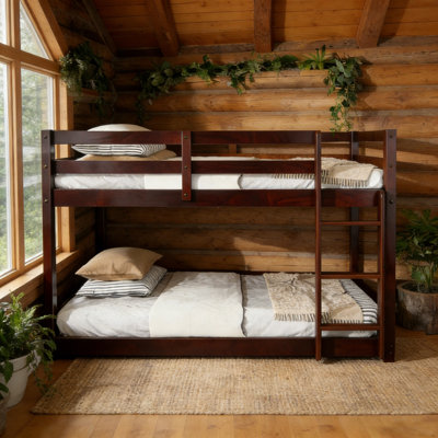 Twin Over Twin Solid Wood Bunk Beds With Ladder