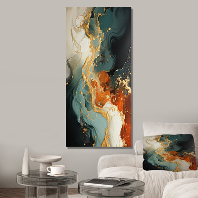 Orange Stone Storm IV - Abstract Wall Art