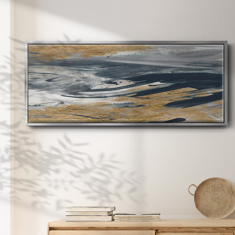 Tumultueux bleu marine - toile encadrée
