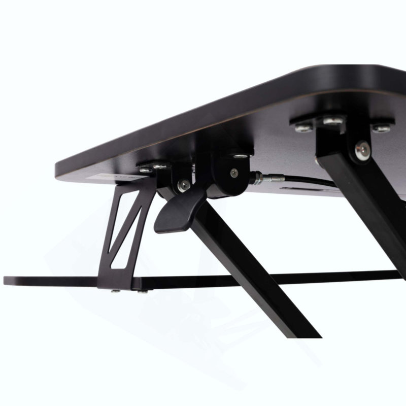 Bureau pour ordinateur portable à hauteur ajustable, poste de travail assis-debout réglable avec plateau à clavier, Noir