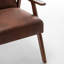 Chaise d'appoint Mid-Century moderne, microfibre brune pour chaise de chambre à coucher confortable, microfibre, structure en bois massif-628895596