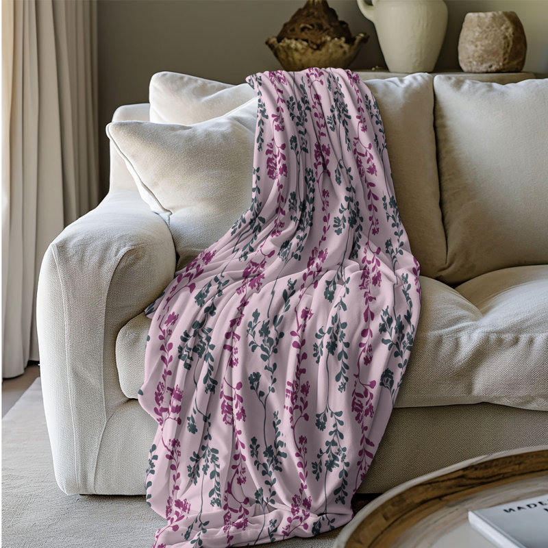 Floral Grace - couverture de qualité supérieure 1 pièce, Lit simple
