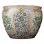 Floral painting pot cover with Asian floral pattern with pink medallion-520033056