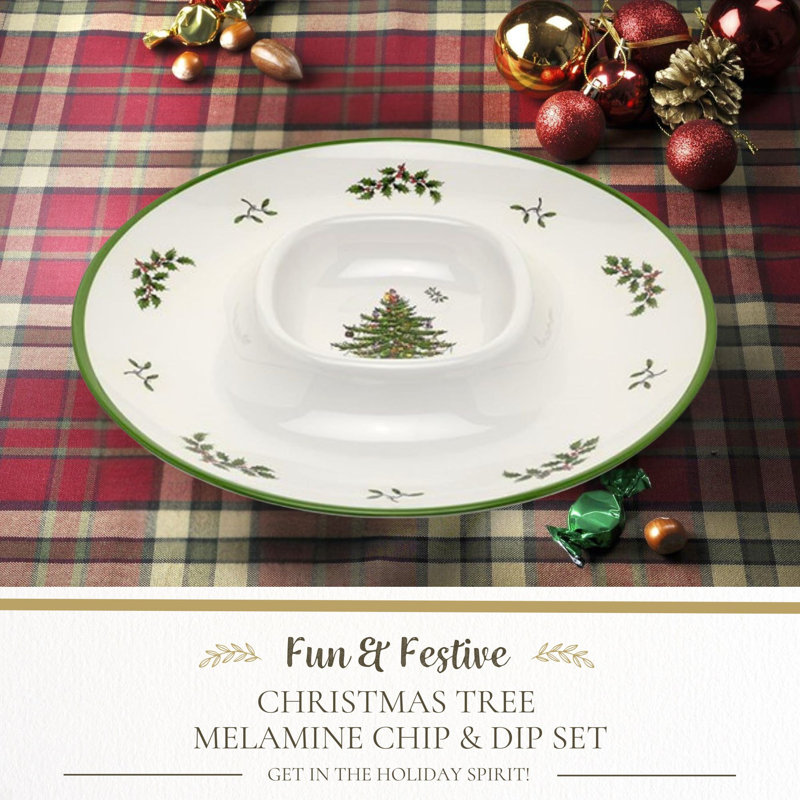 Christmas Tree Melamine Chip and Dip Platter