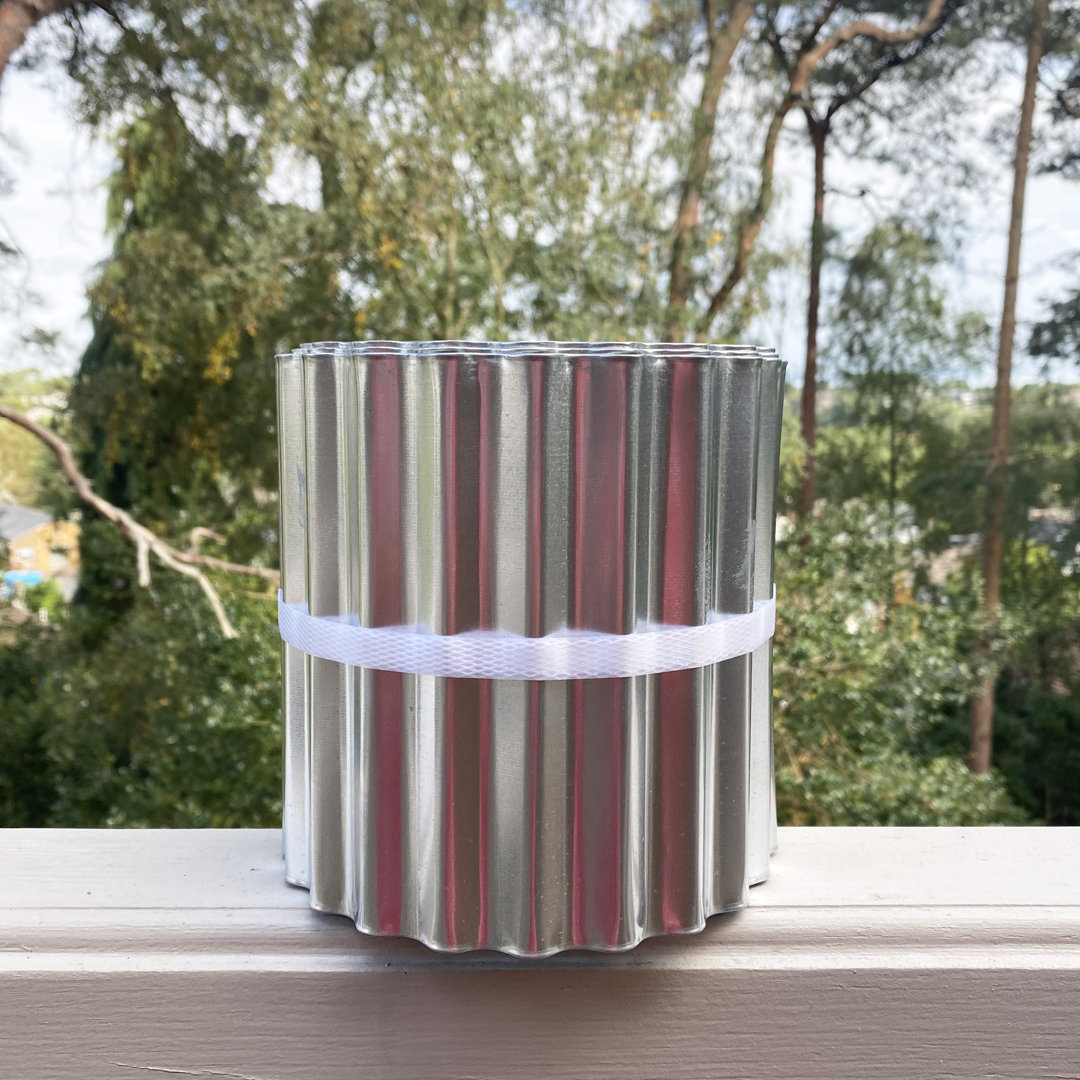 Alyna 16.5cm H x 500cm W Silver Metal Lawn Edging