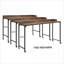 Bureau au-dessus du lit, hauteur réglable polyvalente avec roulettes, bois brun rustique | Bois d'ingénierie, métal