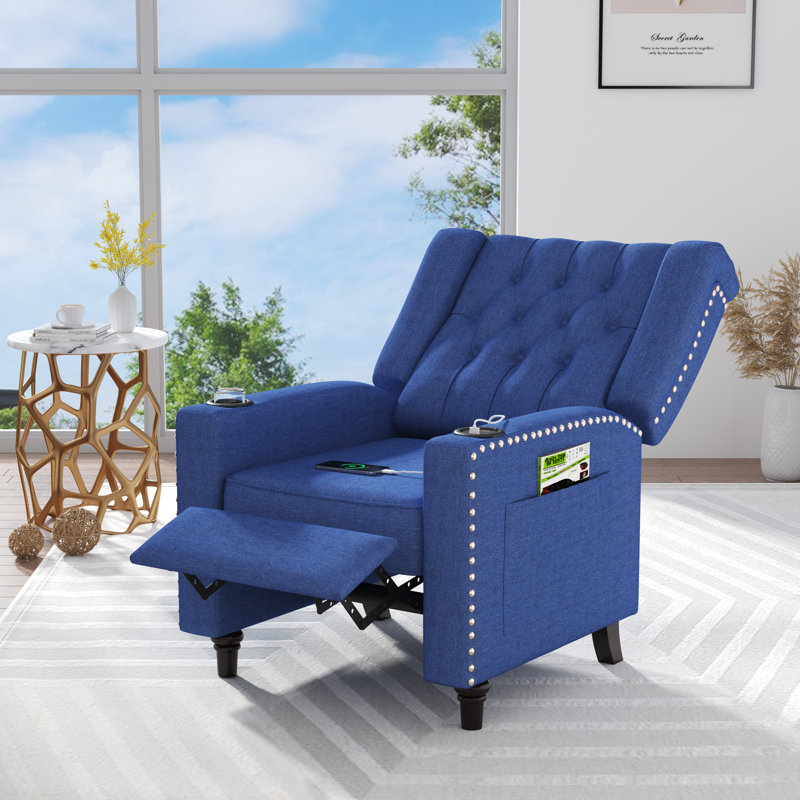 Fauteuil inclinable manuel standard Newton St Loe, Mélange de lin bleu