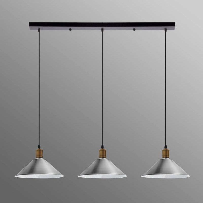 3 - Light Pendant, Satin Nickel