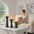 Farmhouse Wood Pillar Candle Holder Set Of 3 For Candlestick-648128857