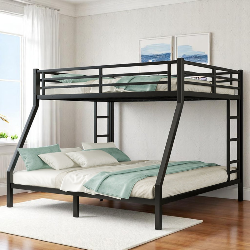 Metal Bunk Bed, Queen Over King