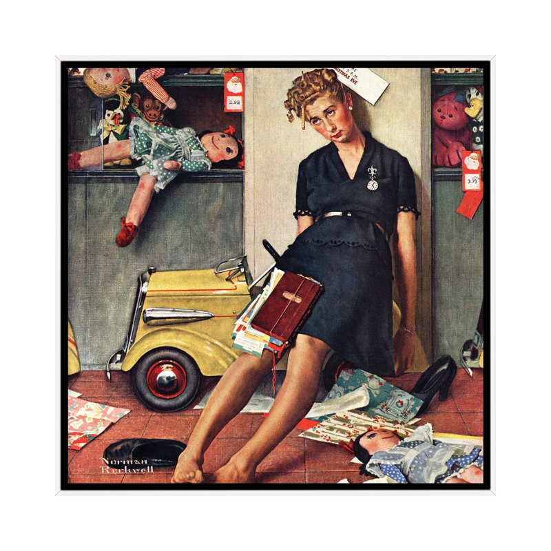 «Santa's Helper», reproduction d'art sur toile encadrée, Impression encadrée sans passe-partout, H 18 po x l 18 po, Blanc