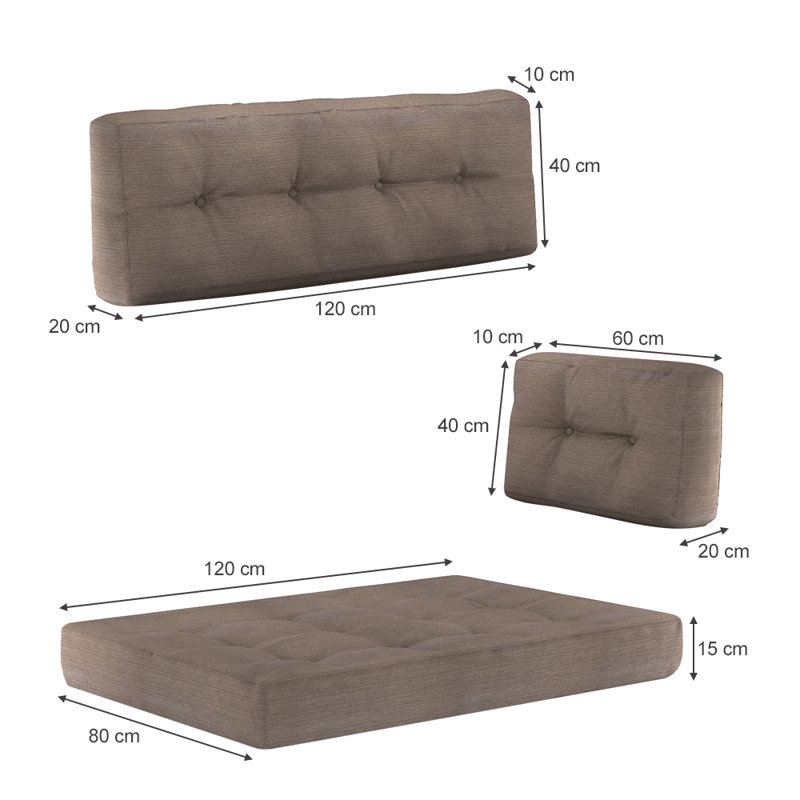 5 Piece Sofa Cushion Set, Taupe