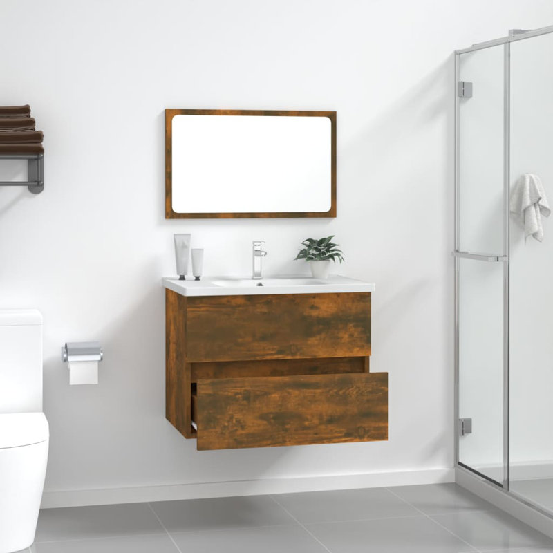 Adje Bathroom Cabinet, Smoked Oak